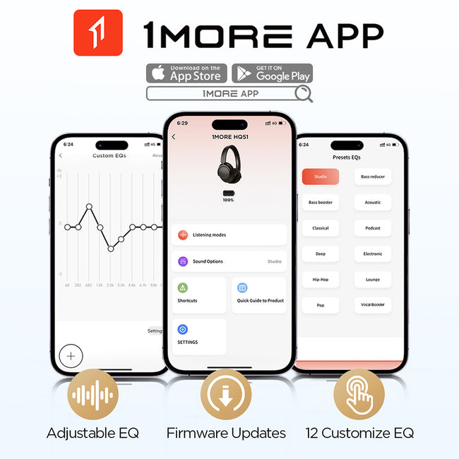 1MORE SonoFlow Pro Wireless ANC Over-Ear Headphones Matte Gray